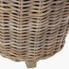 Tobs Indoor Outdoor Grey Kubu Rattan Round Basket Planter with Handles