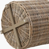 Tobs S/3 Indoor Outdoor Grey Kubu Rattan Round Basket Planters with Handles