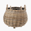 Tobs S/2 Indoor Outdoor Grey Kubu Rattan Bulbous Basket Planters