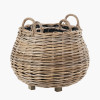 Tobs S/2 Indoor Outdoor Grey Kubu Rattan Bulbous Basket Planters