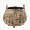 Tobs S/2 Indoor Outdoor Grey Kubu Rattan Bulbous Basket Planters