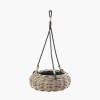 Tobs Indoor Outdoor Grey Kubu Rattan Hanging Basket