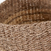 S/3 2-Tone Seagrass and Palm Leaf Natural Round Baskets