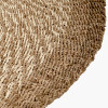 Woven Seagrass and Palm Leaf Swirl Design Round Rug