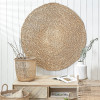 Woven Seagrass and Palm Leaf Swirl Design Round Rug