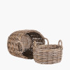 S/2 Grey Kubu Oval Baskets