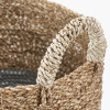 S/2 Banana Leaf Two Tone Natural and Grey Baskets