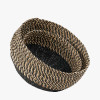 S/2 Seagrass Natural and Black Round Baskets