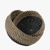 S/2 Seagrass Natural and Black Round Baskets