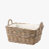 Grey Kubu Rectangular Handled Laundry Basket