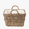 Grey Kubu Rectangular Handled Laundry Basket