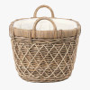 Brown Rattan Oval Handled Laundry Basket