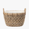 Brown Rattan Oval Handled Laundry Basket