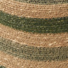 Seagrass Natural, Green and Sage Stripe Round Basket