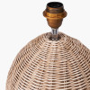 Raffles Large Rattan Cream Wash Table Lamp Base with Coast 40cm Cream Calico Tapered Lampshade