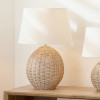 Raffles Large Rattan Cream Wash Table Lamp Base