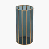 Brass Metal and Smoked Glass Panelled Tall Hurricane