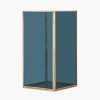 Brass Metal and Smoked Glass Panelled Square Hurricane Medium