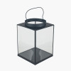 Black Metal and Glass Square Lantern Small