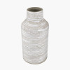 Alina White Stoneware Dot Design Vase Tall