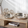 S/2 Silver Hammered Metal Bowls