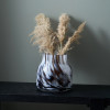 Brown and White Tortoiseshell Glass Vase