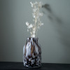 Brown and White Tortoiseshell Glass Vase Tall