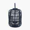 Black Bamboo and Glass Lantern Large