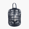 Black Bamboo and Glass Lantern Large