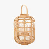 Natural Bamboo and Glass Lantern Large