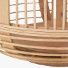 Natural Bamboo and Glass Lantern Large