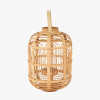 Natural Bamboo and Glass Lantern Small