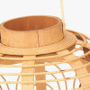 Natural Bamboo and Glass Lantern Small