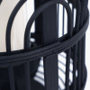 Black Bamboo and Glass Lantern Small