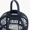 Black Bamboo and Glass Lantern Small