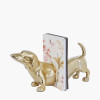 Gold Metal Sausage Dog Book Ends