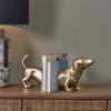 Gold Metal Sausage Dog Book Ends