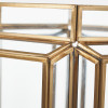 Shiny Brass Metal and Glass Hexagon Wide Lantern