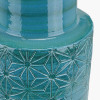 Sidra Aquamarine Stoneware Etch Detail Vase