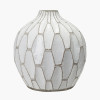 Gaudi White Stoneware Geometric Design Vase