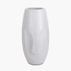 Visage White Stoneware Face Design Vase