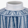 Samara Blue and White Ceramic Aztec Design Lidded Ginger Jar