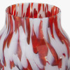 Red and White Tortoiseshell Glass Vase