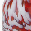 Red and White Tortoiseshell Glass Vase