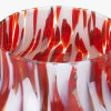 Red and White Tortoiseshell Glass Vase