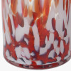 Red and White Tortoiseshell Glass Vase Tall