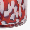 Red and White Tortoiseshell Glass Vase Tall