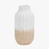 Amalia Natural and White Stoneware Textured Vase