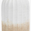 Amalia Natural and White Stoneware Textured Vase