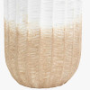 Amalia Natural and White Stoneware Textured Vase